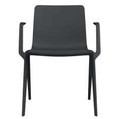 Besucherstuhl Kunststoff Besucherstühle schwarz Konferenzstühle mit Armlehnen Cafeteria Stühle, Brunner, A-Chair 9709/A