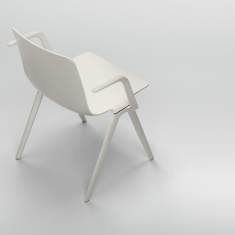 Besucherstuhl Kunststoff Besucherstühle weiss Konferenzstühle mit Armlehnen Cafeteria Stühle, Brunner, A-Chair 9709/A
