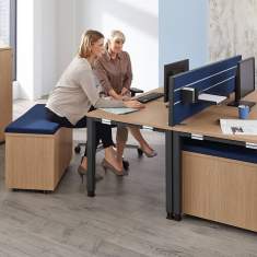 Schreibtisch Büro Gestell schwarz Platte Holzstruktur| Arbeitsplatz Bürotisch, Palmberg, Schreibtisch SYSTO•TEC