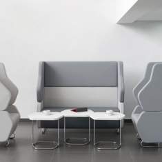 Loungemöbel Büro Lounge Sitzmöbel grau Modulare Sitzelemente Nowy Styl, Hexa