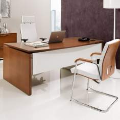 Schreibtisch weiß Holz Cheftisch Manager Schreibtisch modern Büro elegante Büromöbel exklusiv  Nowy Styl, SQart Managerial