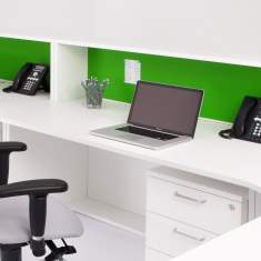 Empfangstheke Büro Tresen weiß grün, Nowy Styl, Velum