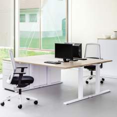 höhenverstellbarer Schreibtisch, Büromöbel Schreibtische weiß Holz, REISS ECO N2
höhenverstellbar
Doppelarbeitsplatz