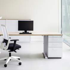 höhenverstellbarer Schreibtisch, Büromöbel Schreibtische weiß Holz, REISS ECO N2
höhenverstellbar
