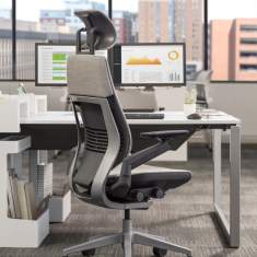 Drehstuhl grau Bürostuhl ergonomisch Bürodrehstuhl Design Steelcase Gesture