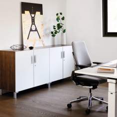 Sideboard, Holzgehäuse, Front weiss, Steelcase, Share It