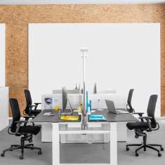 Höhenverstellbarer Schreibtisch weiß Ergonomie Büro Schreibtische ergonomisch Stehtisch grau weiß, Lista Office LO, Steh-Sitztisch LO Extend «twin»