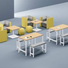 Bistrotische weiß Büro Stehtische, kleine Tische Kantine Assmann Büromöbel, Solos High Desk