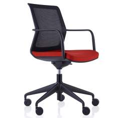 Bürostuhl rot Bürostühle Büro Konferenzstuhl mit Rollen Konferenzstühle Netzgewebe Orangebox Workday