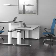 Elektrisch höhenverstellbarer Schreibtisch Büromöbel ergonomisch Schreibtische weiß , Leuwico, GO² Basic Sitz - /Stehtische
höhenverstellbar
Doppelarbeitsplatz