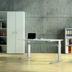 Elektrisch höhenverstellbarer Schreibtisch Büromöbel ergonomisch Schreibtische weiß , Leuwico, GO² Basic Sitz - /Stehtische
höhenverstellbar