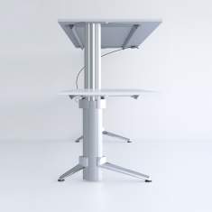 Höhenverstellbarer Schreibtisch Büro Schreibtische weiss, Leuwico, GO² move Sitz-/Stehtische