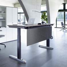 Schreibtisch Holz Metall Lochgitter Schreibtische  Hund, Thales Steh-/Sitztisch Premium