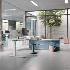 Höhenverstellbarer Schreibtisch Büro Schreibtische Holz Palmberg CREW