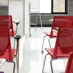 Besucherstuhl rot Besucherstüle Konferenzstühle mit Rollen fahrbar HAWORTH, Comforto 62