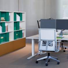 Elektrisch höhenverstellbarer Schreibtisch weiß Schreibtische ergonomisch Büromöbel, HAWORTH, Lyft