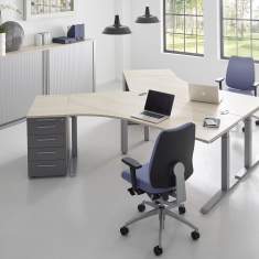 Holz Schreibtisch elegant | flexible Büro Schreibtische Design Büromöbel Holz, fm Büromöbel, all in one - fm 69