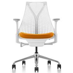 Design Bürostuhl orange Bürostühle mit Armlehnen, Exklusiv Netzrücken weiss Herman Miller, SAYL Bürodrehstuhl