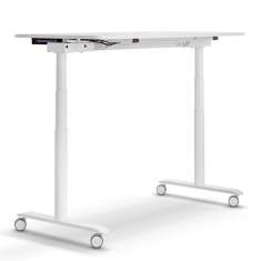 Rolltisch höhenverstellbarer Schreibtisch weiss Arbeitstisch mit Rollen Tischtafel Schrebitafel  Sedus se:lab
höhenverstellbar