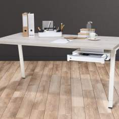 Trendiger A-Fuß Tisch Holz Schreibtisch Büro Schreibtische Home Office Arbeitstisch Mauser arcos.a
rechteckige Tischplatte