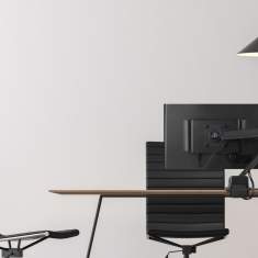 Tischhalterungen Monitorhalter Ergotron MXV Monitor Arm in schwarz mit flacher Tischklemme
