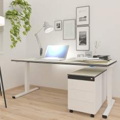 Weißer Schreibtisch höhenverstellbar Büromöbel weiße Schreibtische ergonomisch  Mauser, mauser levero