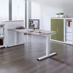 Weißer Schreibtisch höhenverstellbar Büromöbel weiße Schreibtische ergonomisch  Mauser, mauser levero