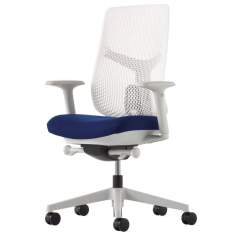 Bürostuhl blau weiss Bürostühle Netzgewebe Herman Miller Verus Bürodrehstuhl