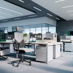 Bürostuhl mit Kopfstütze Bürodrehstuhl grau Drehstühle Büro Nowy Styl xenium