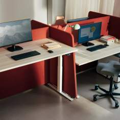 elektrisch höhenverstellbarer Sitz-Steh-Arbeitstisch Büro Schreibtisch höhenverstellbar Arbeitstische Neudoerfler Flux E plus