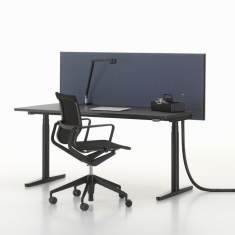 Höhenverstellbarer Schreibtisch elektrisch ergonomische Schreibtische schwarz Vitra Tyde 2 Workstations Einzeltisch