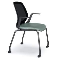 Besucherstühle mit Rollen schwarz Konferenzstuhl flexible Konferenzstuhl se:do Besucherstuhl