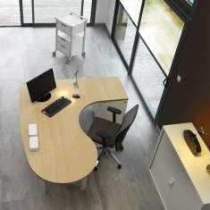 Eckschreibtisch Büro Büromöbel Schreibtische Holz HAWORTH, Epure Management Tisch
