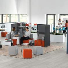 Möbel für Warte und Empfangsbereiche | Modulare Sitzelemente | Polsterhocker, Steelcase, B-Free