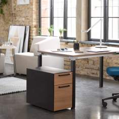 Design Schreibtisch höhenverstellbar 4-Fuss Büro Arbeitstisch, Bürotisch, Steelcase, Kalidro