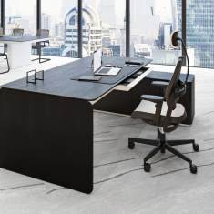 Schreibtisch schwarz Cheftisch exklusiver Schreibtisch modern Büro elegante Büromöbel exklusiv  Nowy Styl, Chefschreibtisch eRange