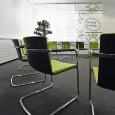 Besucherstühle grün Freischwinger Büro Konferenzstühle, Wilkhahn, Neos Besucherstuhl
