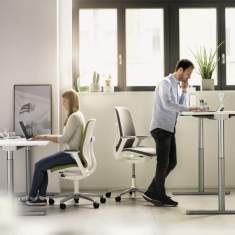 Höhenverstellbarer Schreibtisch weiß ergonomische Büromöbel Büro Schreibtische Bürotisch höhenverstellbar, Wilkhahn, Travis