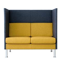 Clubsessel hoher Rücken grau gelb Loungesessel Büro Loungemöbel SMV Sitz- & Objektmöbel, Manhattan HalfBack