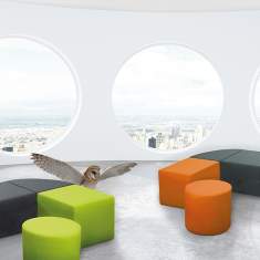 Polsterhocker grün Hocker Lounge Modulare Sitzelemente, SMV Sitz- & Objektmöbel, CUBE