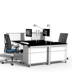 Bürotisch weiss Bürotische Schreibtische System 4 Tische