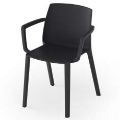 Gartenstuhl Kunststoff Outdoor-Stuhl schwarz Besucherstuhl Polypropylen Rosconi Obejktmöbel - maldo