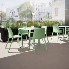 Gartenstuhl Kunststoff Outdoor-Stuhl grün Besucherstuhl Polypropylen Rosconi Obejktmöbel - maldo