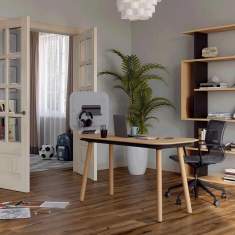 Home Office Schreibtisch Holz Schreibtische Arbeitstitsch mit Echtholzfuß REISS Trailo® S Home