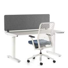 Schreibtisch Sichtschutz Schreibtischaufsatz akustik Tischtrennwand grau Akustikwände SITAG Akustik-Wand