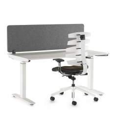 Schreibtisch Sichtschutz Schreibtischaufsatz akustik Tischtrennwand grau Akustikwände SITAG Akustik-Wand