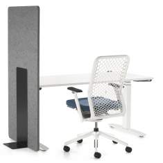 Schreibtisch Sichtschutz Schreibtischaufsatz akustik Tischtrennwand grau Akustikwände SITAG Akustik Tischstellwand