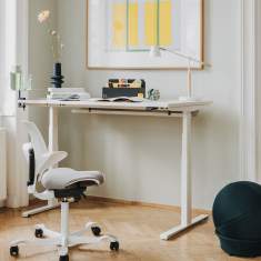 höhenverstellbarer Schreibtisch Home Office ergonomischer Sattelstuhl Schreibtische Neudoerfler PAKET MOVE
höhenverstellbar
rechteckige Tischplatte
Kabelkanal