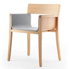 Besucherstuhl Holzschale Konferenzstühle grau Cafeteria Stühle, rosconi, Objektmöbel - li-lith