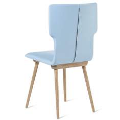 Besucherstuhl blau Besucherstühle Holz Konferenzstuhl Cafeteria Stuhl T-Rückenlehne Skandiform Bombito T